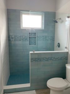 Blue Shower Accent Wall 1