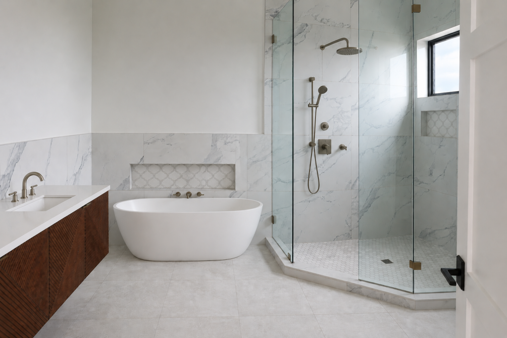 Is Marble a Good Choice for a Shower Floor? 2 marble shower