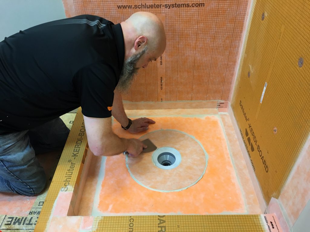 Waterproofing: More on Why We Prefer Schluter Over Old Shower Water-in/Water-Out Methods 1 installing schluter Verdi