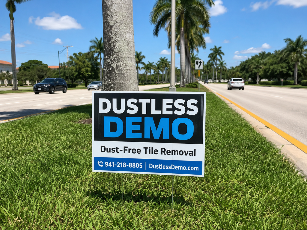 Dustless Demo Sign